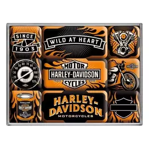 Conjunto de 9 ímanes de frigorífico para Harley-Davidson Wild - 83096