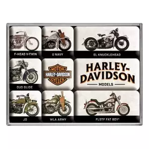 Conjunto de 9 ímanes de frigorífico para a tabela de modelos Harley-Davidson - 83102