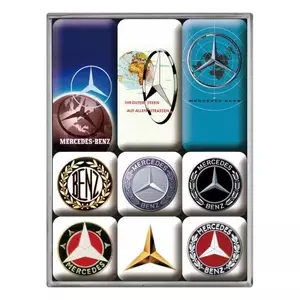 Jääkaappimagneetit sarja 9kpl Mercedes Benz-1