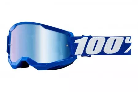 Gogle motocyklowe 100% Procent model Strata 2 Blue kolor niebieski szybka niebieska lustro