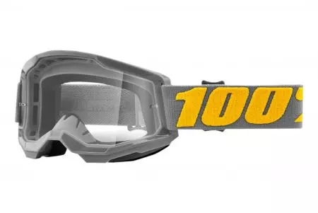 Motocikla brilles 100% Percent modelis Strata 2 Izipizi krāsa pelēka caurspīdīgs stikls - 50027-00006