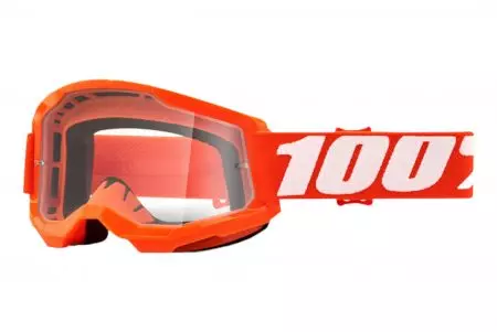 Motocyklové okuliare 100% Percentuálny model Strata 2 Orange farba číre sklo