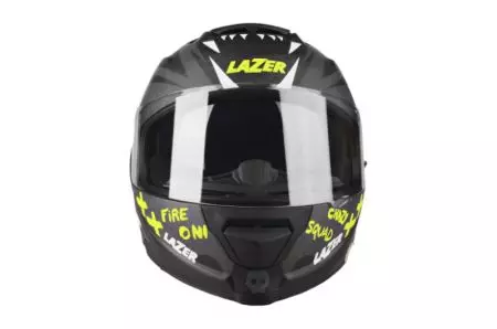 Lazer Rafale Oni integral motorcykelhjälm svart mörkgrå fluogul matt L-4