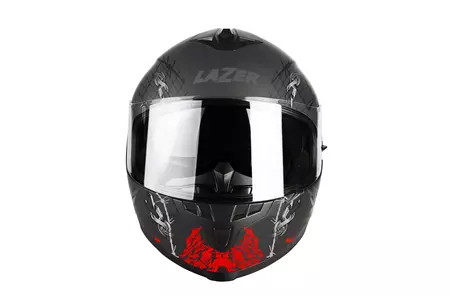 Capacete integral de motociclista Lazer Vertigo Evo Pitbull cinzento branco L-3