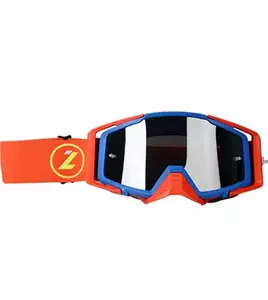 Lazer Race Style γυαλιά μοτοσικλέτας μπλε κόκκινο καθρέφτη ασημί γείσο