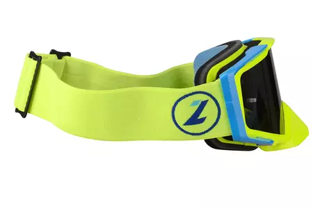 Gafas de moto Lazer Race Style amarillo azul fluo plata espejo visor-4