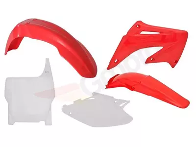 Kit plastique RACETECH couleur origine rouge/blanc Honda CR125R/250R - CR0-OEM-503