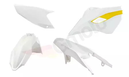 Kit plastique Racetech Husqvarna TE FE 125 250 300 350 450 501 2015 blanc jaune - HSQ-OEM-411