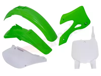 Komplet plastików Racetech Kawasaki KX 125 250 99-02 zielony biały z tablicą - KX0-OEM-501