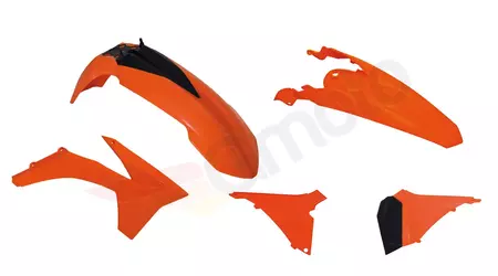 Conjunto de plástico preto laranja Racetech com tampa do filtro - KTM-OEM-412
