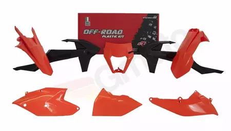 Racetech oranje zwarte plastic set met filterdeksel - KTM-OEM-518