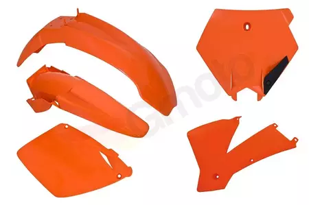 Conjunto de plástico Racetech -- laranja com placa - KTM-AR0-502