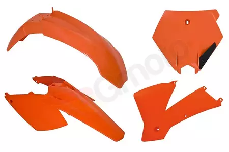 Conjunto de plástico Racetech - laranja com placa - KTM-AR0-503