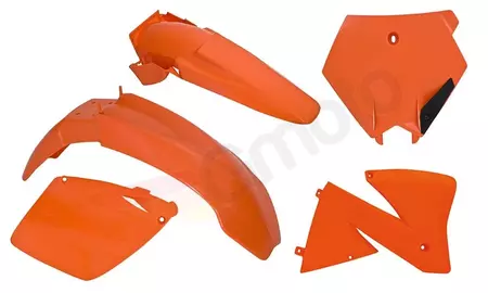 Conjunto de plástico Racetech - laranja com placa - KTM-AR0-501
