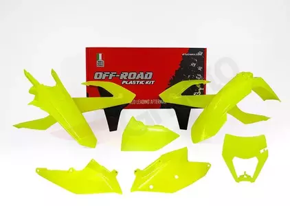 Juego de plástico amarillo Racetech con placa y tapa de filtro - KTM-GF0-517