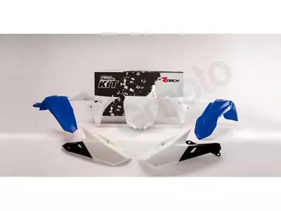 Пластмасов комплект Racetech Yamaha YZF 250 14-18 YZF 450 14-17 YZ FX 250 15-18 YZ FX 450 16-18 син бял с пластина - YZF-BL0-514