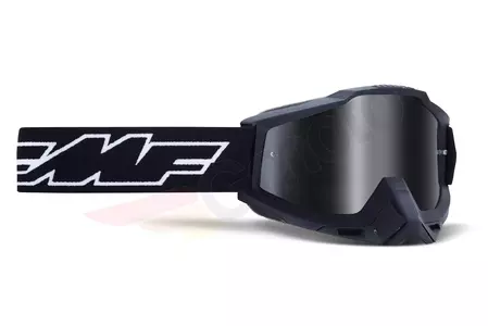 FMF Powerbomb Rocket Μαύρα γυαλιά μοτοσικλέτας ασημί γυαλί με καθρέφτη-1