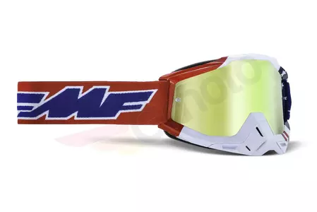 Motocyklové brýle FMF Powerbomb U.S. of A zlaté zrcadlové sklo-1
