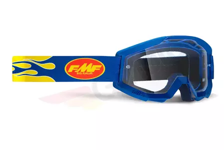 FMF ochelari de protecție pentru motociclete Powercore Flame Navy sticlă transparentă-1