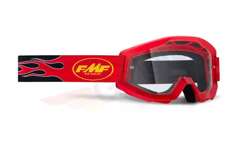 FMF γυαλιά μοτοσικλέτας Powercore Flame Red διαφανές γυαλί - F-50400-101-03