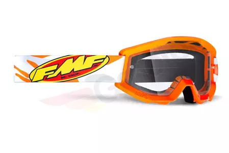 Óculos de proteção para motociclistas FMF Powercore Assault Cinzento com lentes transparentes-1