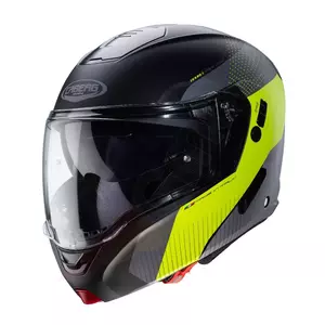 Caberg Horus Scout jaw capacete de motociclista preto/amarelo fluo/cinzento M-1