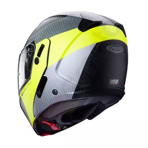 Caberg Horus Scout jaw capacete de motociclista preto/amarelo fluo/cinzento M-4