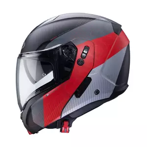 Caberg Horus Scout jaw capacete de motociclista preto/fluo vermelho/cinzento S-2