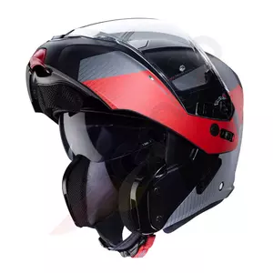 Caberg Horus Scout jaw capacete de motociclista preto/fluo vermelho/cinzento S-3