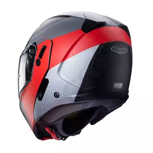 Caberg Horus Scout jaw capacete de motociclista preto/fluo vermelho/cinzento S-4