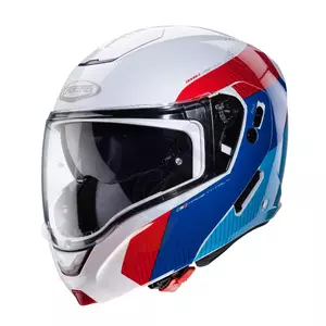 Caberg Horus Scout hvid/rød/blå motorcykelhjelm med kæbe XXL-1