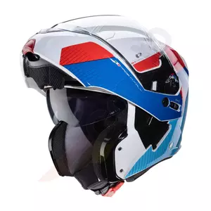 Caberg Horus Scout vit/röd/blå motorcykelhjälm med käft XXL-3