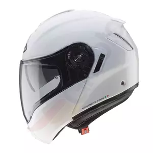 "Caberg Levo" baltas blizgus L žandikaulio motociklininko šalmas-2