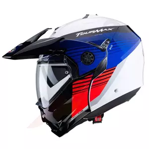 Caberg Tourmax Titan blanco/azul/rojo enduro moto mandíbula casco M-2