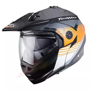Kask motocyklowy szczękowy enduro Caberg Tourmax biały/pomarańczowy/szary mat XL - C0FD00I7/XL