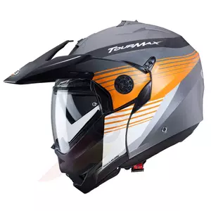 Kask motocyklowy szczękowy enduro Caberg Tourmax biały/pomarańczowy/szary mat XL-2