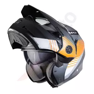Kask motocyklowy szczękowy enduro Caberg Tourmax biały/pomarańczowy/szary mat M-4