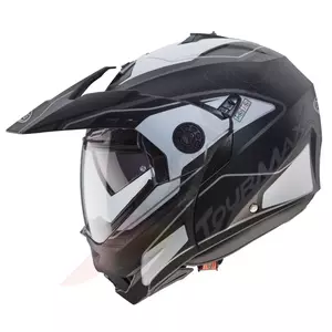 Kask motocyklowy szczękowy enduro Caberg Tourmax czarny/biały/szary mat Pinlock XL-2