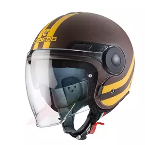 Caberg Uptown Chrono moto helma s otevřeným obličejem hnědá/žlutá matná XL - C6GE00H6/XL