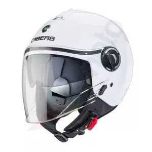 Caberg Riviera V4 motorcykelhjälm med öppet ansikte vit glans M-1
