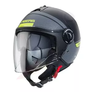 Caberg Riviera V4 Elite casco moto abierto negro/gris/fluo mat amarillo M-1