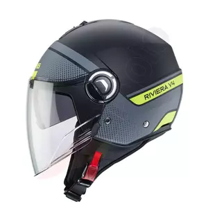 Caberg Riviera V4 Elite casco moto abierto negro/gris/fluo mat amarillo M-2