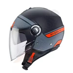 Caberg Riviera V4 Elite otvorena motociklistička kaciga crna/siva/narančasta fluo mat M-2