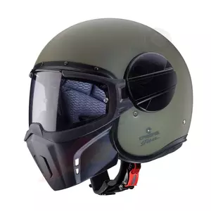 Caberg Ghost militārā motociklista ķivere ar atvērtu seju matēti zaļa XXL-1