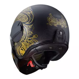 Caberg Ghost Maori motociklista ķivere ar atvērtu seju melna/zelta matēta XL-3