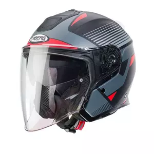 Caberg Flyon Rio capacete aberto para motociclistas preto/vermelho/cinzento mate Pinlock XXL-1