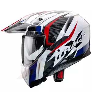 Caberg Xtrace Savana casque moto enduro blanc/bleu/rouge XS-2