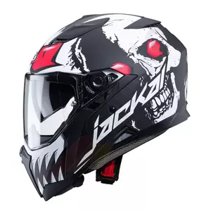 Caberg Jackal Darkside casco integrale moto nero/bianco/rosso fluo mat M-2