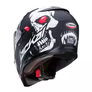 Caberg Jackal Darkside casco integrale moto nero/bianco/rosso fluo mat M-3