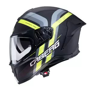 Caberg Drift Evo Capacete integral vertical para motociclistas preto/amarelo fluo/cinzento mate L-2